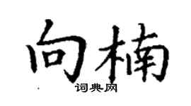 丁謙向楠楷書個性簽名怎么寫