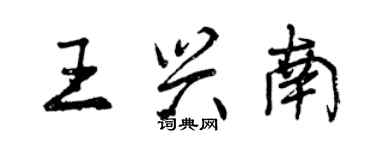 曾慶福王興南行書個性簽名怎么寫