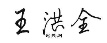 駱恆光王洪全行書個性簽名怎么寫