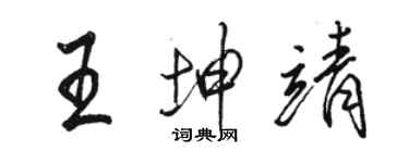 駱恆光王坤靖行書個性簽名怎么寫