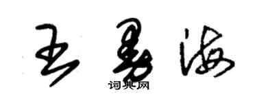 朱錫榮王曼海草書個性簽名怎么寫