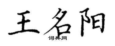 丁謙王名陽楷書個性簽名怎么寫