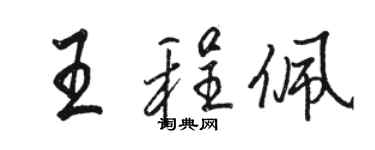 駱恆光王程佩行書個性簽名怎么寫