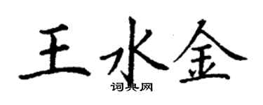丁謙王水金楷書個性簽名怎么寫