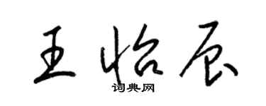 梁錦英王怡辰草書個性簽名怎么寫