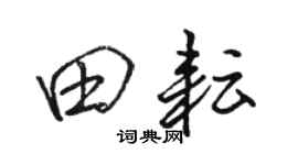 駱恆光田耘行書個性簽名怎么寫