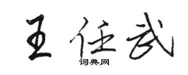 駱恆光王任武行書個性簽名怎么寫