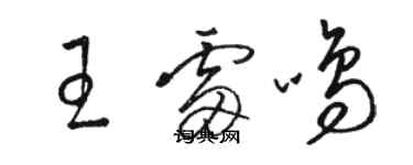 駱恆光王雷鳴草書個性簽名怎么寫