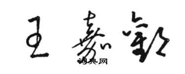 駱恆光王嘉歡草書個性簽名怎么寫