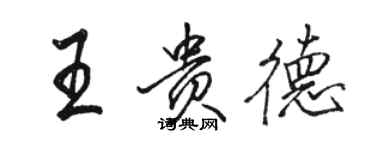 駱恆光王貴德行書個性簽名怎么寫