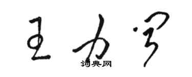 駱恆光王力聞草書個性簽名怎么寫