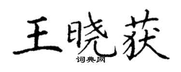 丁謙王曉獲楷書個性簽名怎么寫