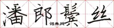 駱恆光潘郎鬢絲楷書怎么寫