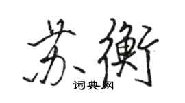 駱恆光蘇衡行書個性簽名怎么寫