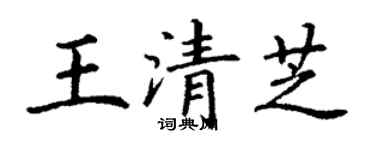 丁謙王清芝楷書個性簽名怎么寫