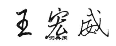 駱恆光王宏威行書個性簽名怎么寫
