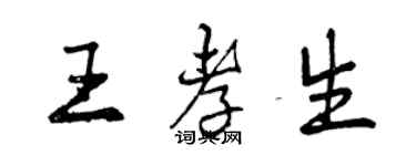 曾慶福王孝生行書個性簽名怎么寫