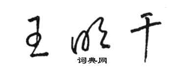 駱恆光王明乾草書個性簽名怎么寫