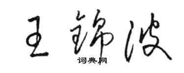 駱恆光王錦波草書個性簽名怎么寫