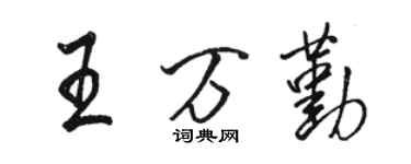 駱恆光王萬勤行書個性簽名怎么寫