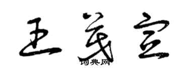 曾慶福王茂宣草書個性簽名怎么寫