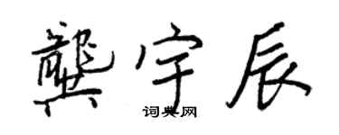 王正良龔宇辰行書個性簽名怎么寫