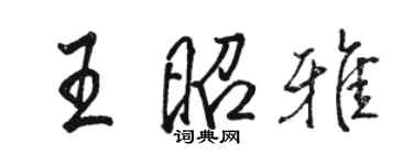 駱恆光王昭雅行書個性簽名怎么寫