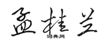 駱恆光孟桂蘭行書個性簽名怎么寫