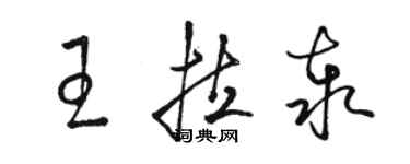 駱恆光王拉泰草書個性簽名怎么寫