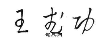 駱恆光王武功草書個性簽名怎么寫