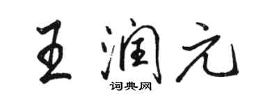 駱恆光王潤元行書個性簽名怎么寫