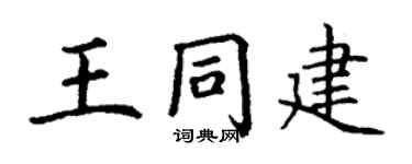 丁謙王同建楷書個性簽名怎么寫