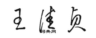 駱恆光王佳貞草書個性簽名怎么寫