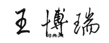 駱恆光王博瑞行書個性簽名怎么寫