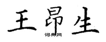 丁謙王昂生楷書個性簽名怎么寫
