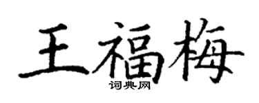 丁謙王福梅楷書個性簽名怎么寫