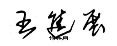 朱錫榮王進展草書個性簽名怎么寫