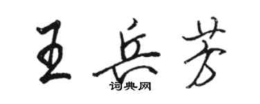 駱恆光王兵芳行書個性簽名怎么寫
