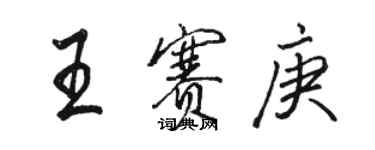 駱恆光王賽庚行書個性簽名怎么寫