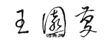 駱恆光王園慶草書個性簽名怎么寫