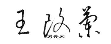 駱恆光王改蘭草書個性簽名怎么寫