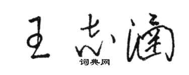 駱恆光王志涵草書個性簽名怎么寫