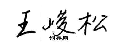 王正良王峻松行書個性簽名怎么寫