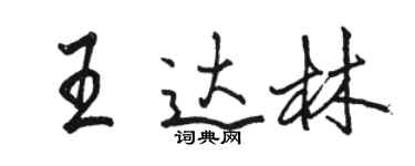 駱恆光王達林行書個性簽名怎么寫