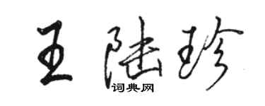 駱恆光王陸珍行書個性簽名怎么寫