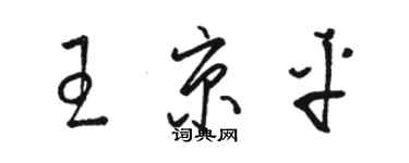 駱恆光王京平草書個性簽名怎么寫