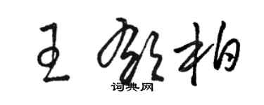 駱恆光王郁柏草書個性簽名怎么寫