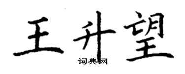 丁謙王升望楷書個性簽名怎么寫
