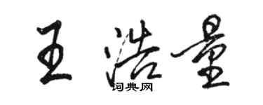 駱恆光王浩量行書個性簽名怎么寫