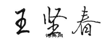 駱恆光王堅春行書個性簽名怎么寫